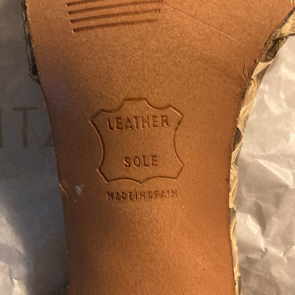 Heeled Sandals Stuart Weitzman Slingback- Snakeskin Design. Size 7.5 - Picture 4 of 5